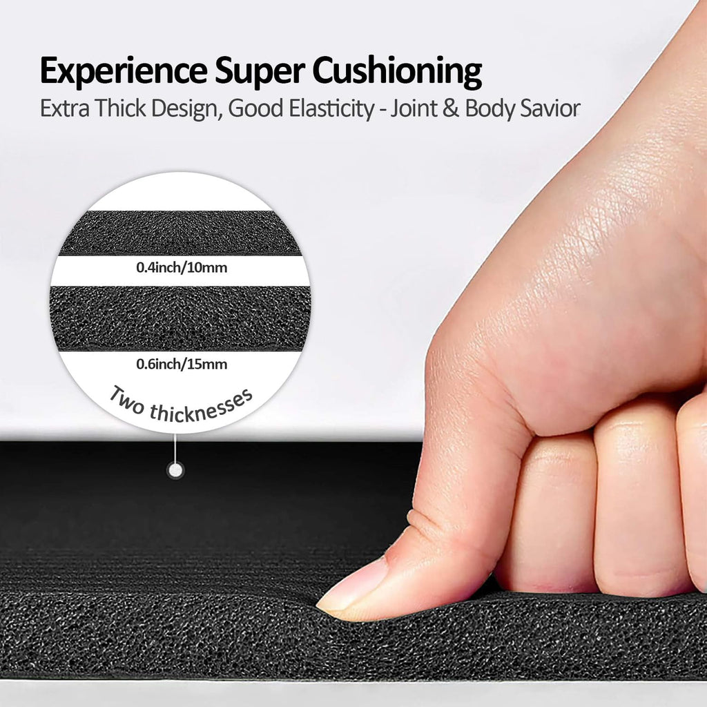 Yoga Mat Non Slip NBR Extra Thick Yoga Mat, 72"L X 32"/24"W X 0.6"/0.4"TH (185Cm X 80Cm/61Cm X 15Mm/10Mm), Anti-Tear Exercise Mat with Carrying Strap and Bag, Workout Mats for Yoga, Pilates